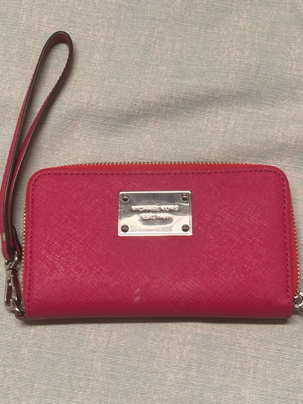 Michael Kors Hot Pink Wristlet Zip Wallet